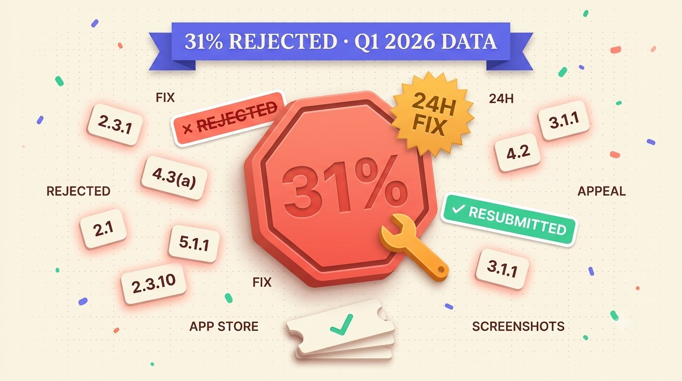App Store Connect Rejection Recovery: The 7 Codes That Actually Hit Indie Apps (2026)