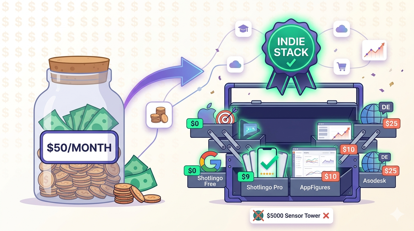Cost-Effective ASO Stack for Indie Developers in 2026: Free + Cheap Tools Under $50/Month