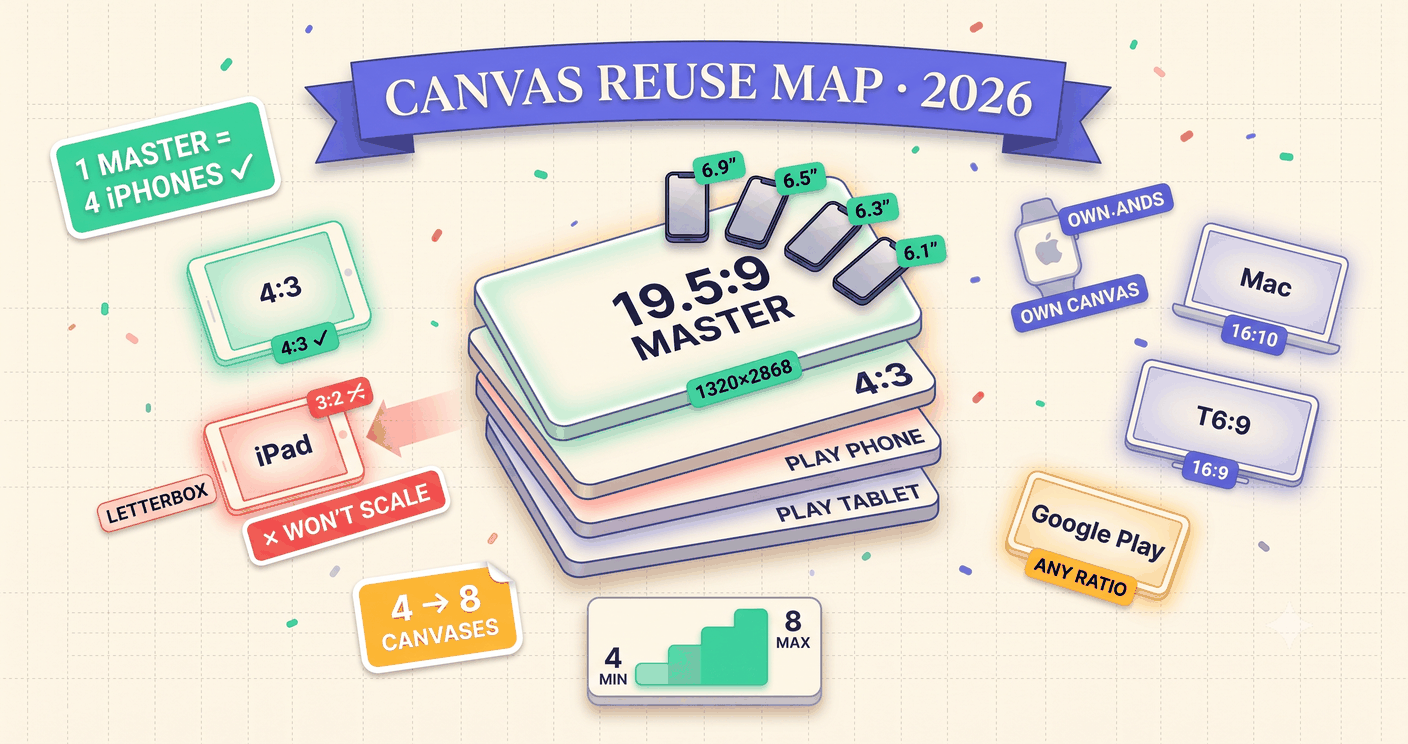 App Store Screenshot Aspect Ratios: Which Device Classes Share One Canvas (2026)