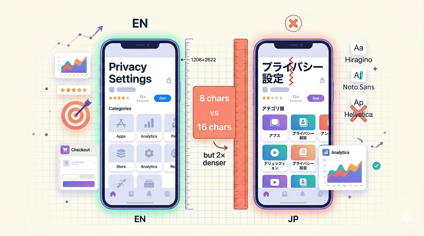 Japanese App Store Screenshots: Why Direct Translation From English Doesn't Work