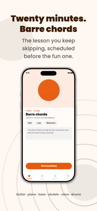 Music Practice App Screenshot Template, page 1 of 5