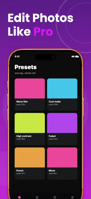 Photo Editing App Screenshot, page 2 of 5
