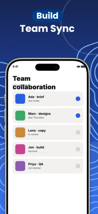 Project Management App Screenshot, page 1 of 5