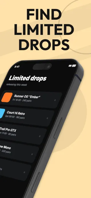Sneaker Shopping App Screenshot, page 1 of 5