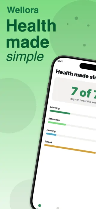Health & Wellness App Screenshot, page 1 of 5