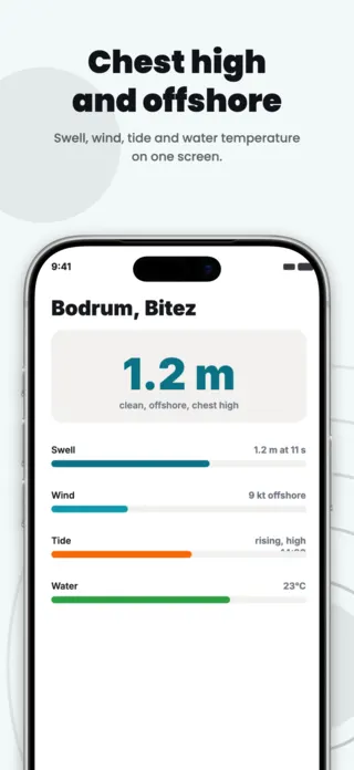 Surf and Ski Conditions App Screenshot Template, page 1 of 5