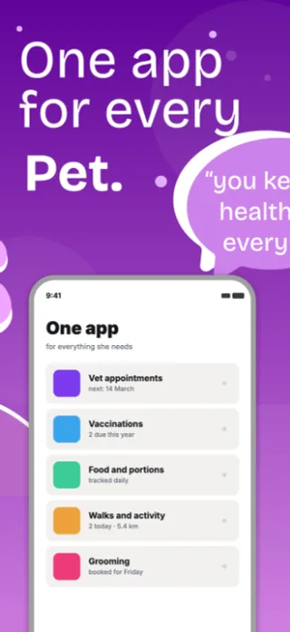Pet Care App Screenshot, page 2 of 5