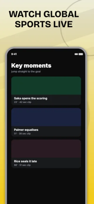 Live Sports App Screenshot, page 4 of 5