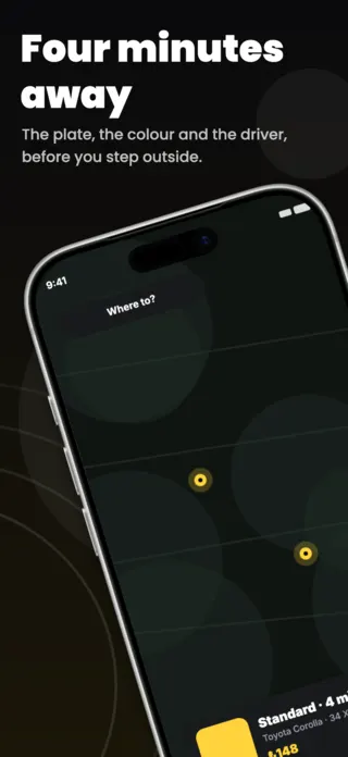 Ride Hailing Taxi App Screenshot Template, page 1 of 5