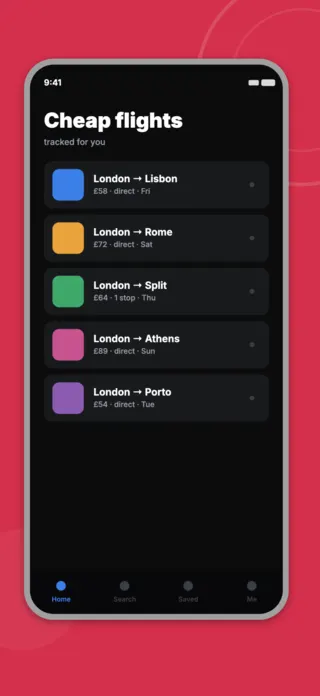 Travel Planning App Screenshot, page 2 of 5