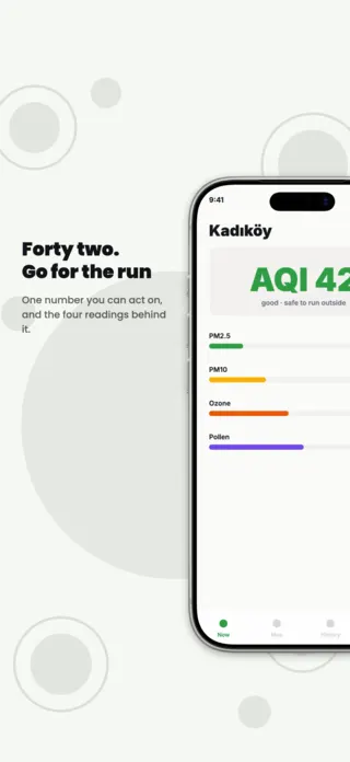 Air Quality App Screenshot Template, page 1 of 5
