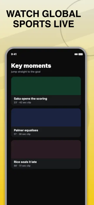 Live Sports App Screenshot, page 4 of 5