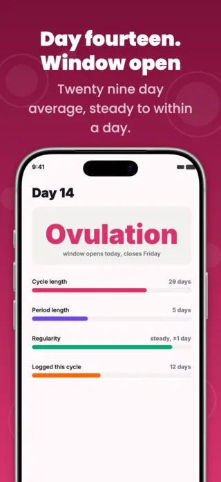 Period and Cycle Tracking App Screenshot Template, page 1 of 5