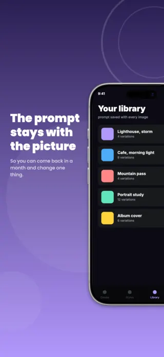 AI Image Generator App Screenshot Template, page 3 of 5