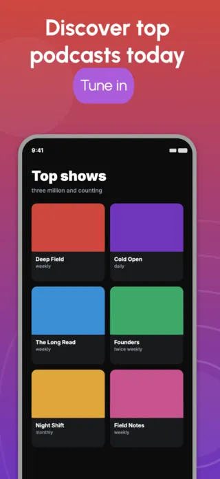 Podcast App Screenshot Template, page 2 of 5
