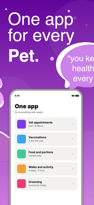 Pet Care App Screenshot, page 2 of 5